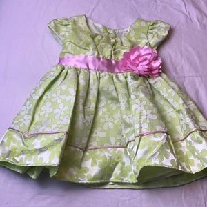 youngland baby pink/green floral dress